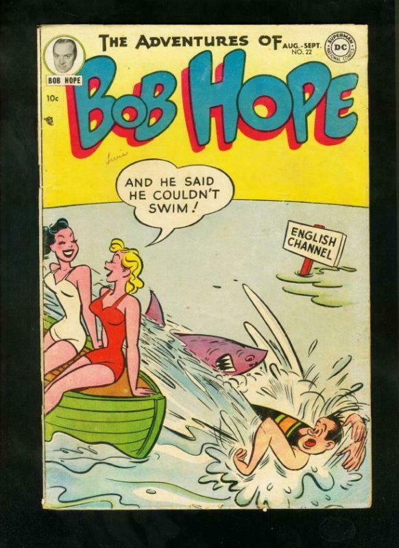 ADVENTURES OF BOB HOPE #22 1953-SHARK COVER-DC COMICS-FUNNY GUY-very good minus