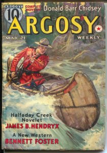 Argosy 5/21/1938-Munsey-Emmett Watson-RCMP Mountie-canoe-pulp adventure-VG+