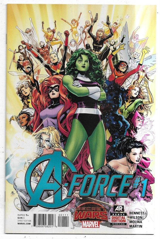 A-FORCE #1 1ST APPEARANCE SINGULARITY  2015 MCU ALL FEMALE AVENGERS  n182x 