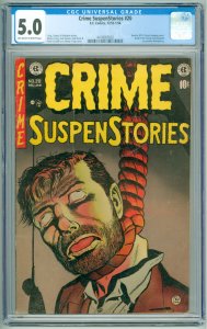 Crime Suspenstories #20 (1953) CGC 5.0! OWW Pages! Pre-Code Horror!