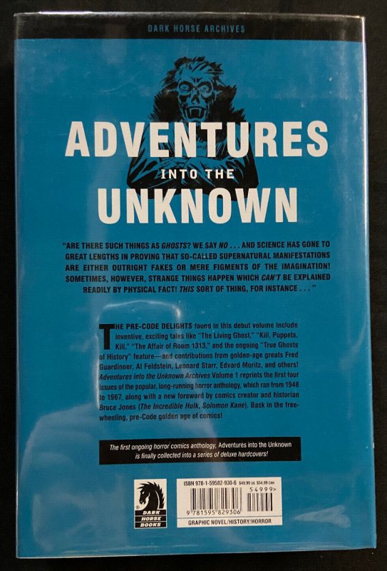 ADVENTURES INTO THE UNKNOWN HARDCOVER VF/NM REPRINTS PRE CODE HORROR IN COLOR