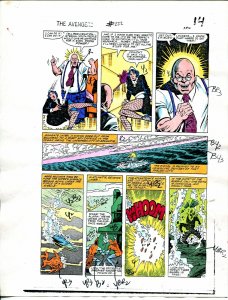 Avengers #222 1982 Hand Painted  Colorguide Page 11-explosion art-VG