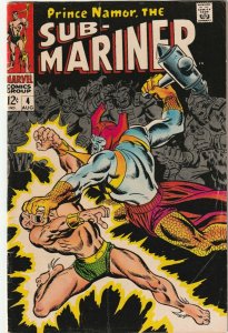 Prince Namor The Sub-Mariner # 4 VG+ Marvel 1968 [D3]