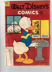 Walt Disney's Comics and Stories 156 1953 VG Gladstone Gander Grandma Du...