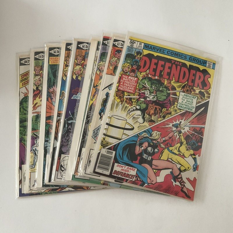 Defenders 91-94 96-100 Very Fine Vf 8.0 Lot Run Set Marvel