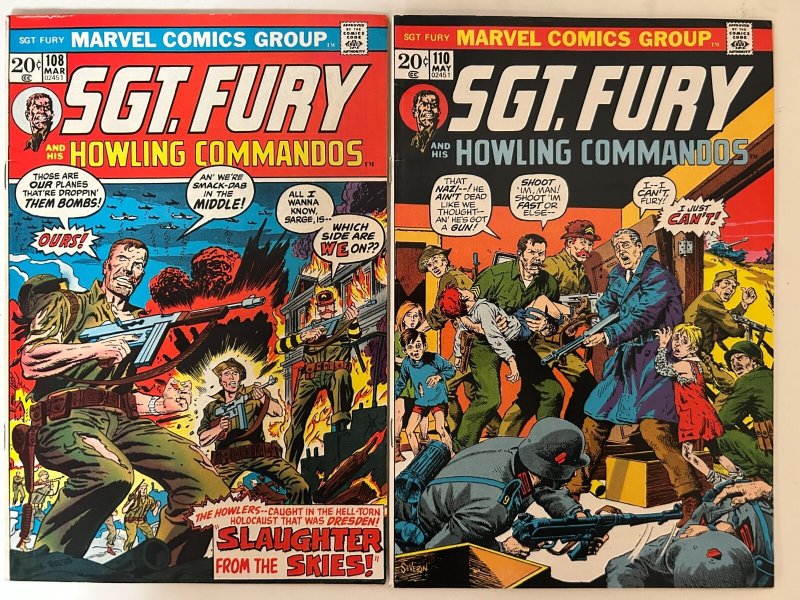 *Sgt Fury (1963 Marvel) 101vf, 102nm-, 107vf, 108vf-, 110vf