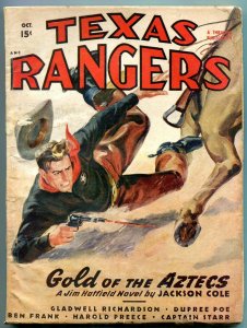 Texas Rangers Pulp October 1948- Jim Hattfield- Gold of the Aztecs VG 