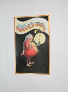 Nick Cardy Self Portrait Christmas Card Pencil & Ink Art - art by Nick Cardy