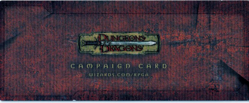 Exclusive Dungeons and Dragons Gaming Card