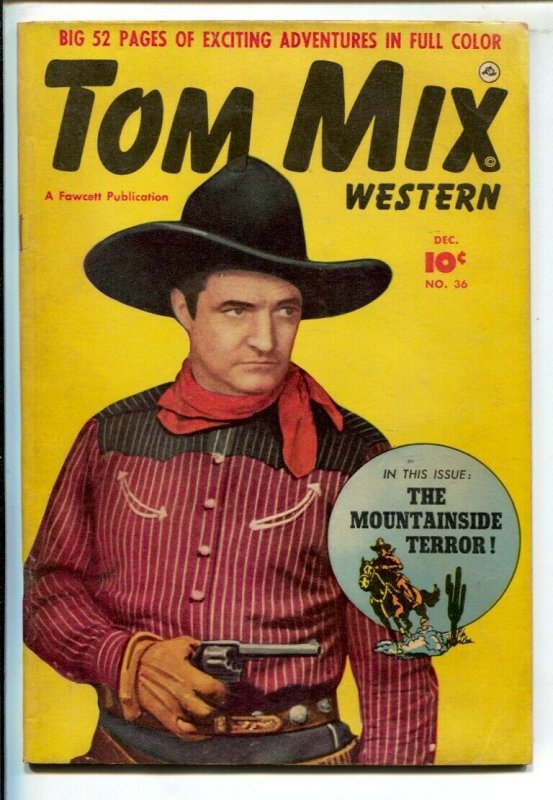 Tom Mix Western #36 1950-Fawcett-Photo cover -Carl Pfeufer story art-VG 