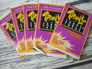 Troll Force Lot of 5 1992 Trading Cards New in Package Star Pics