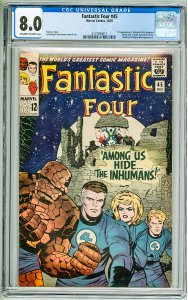 Fantastic Four #45 (1965) CGC 8.0! OWW Pages! 1st Appearance of the Inhumans!