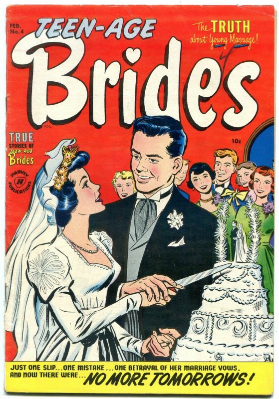 Teen-Age Brides #4 1954- Harvey Golden Age Romance- Wedding Cake cover FN- 