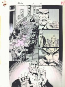 Punisher #2 p.10 / 14 Color Guide Art - Mobster Dinner - 1995 by John Kalisz