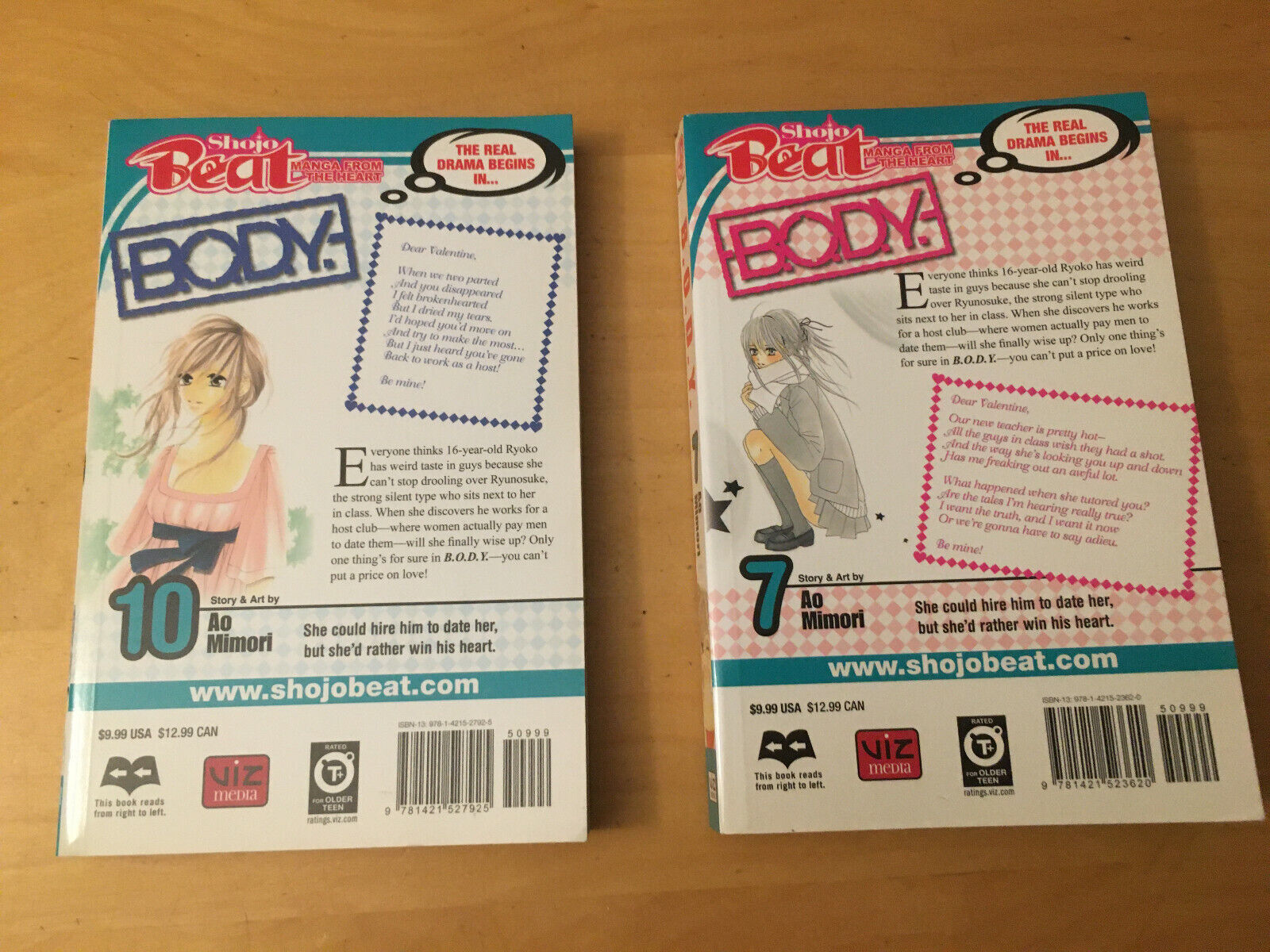 Body VOL 7 & 10 Manga, AO Mimori, Shojo Beat Manga, High Grades | Comic