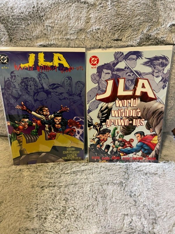 Lot of 2 Books JLA World Without Grown-Ups #1 & 2 DC Comics