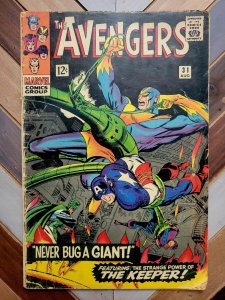 AVENGERS #31 GD/VG 3.0 (Marvel 1966) Battle vs. THE KEEPER Cover by DON HECK