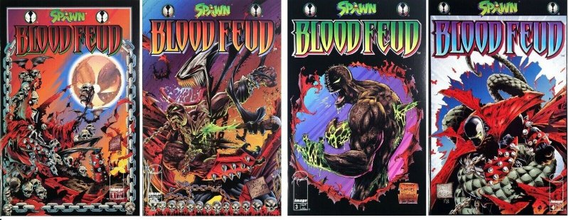 (1995) Todd McFarlane SPAWN BLOOD FEUD #1-4 COMPLETE SET! 1 2 3 4