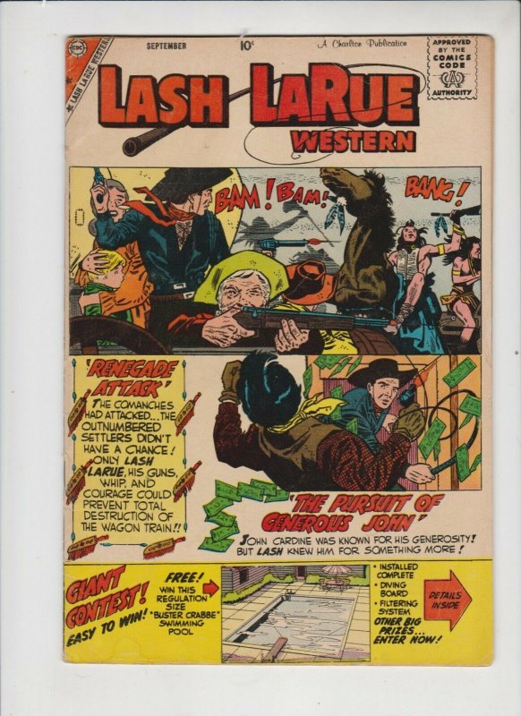 LASH LARUE WESTERN V8 #74 SEPTEMBER 1959 CHARLTON / RARE COLLECTION / MID+