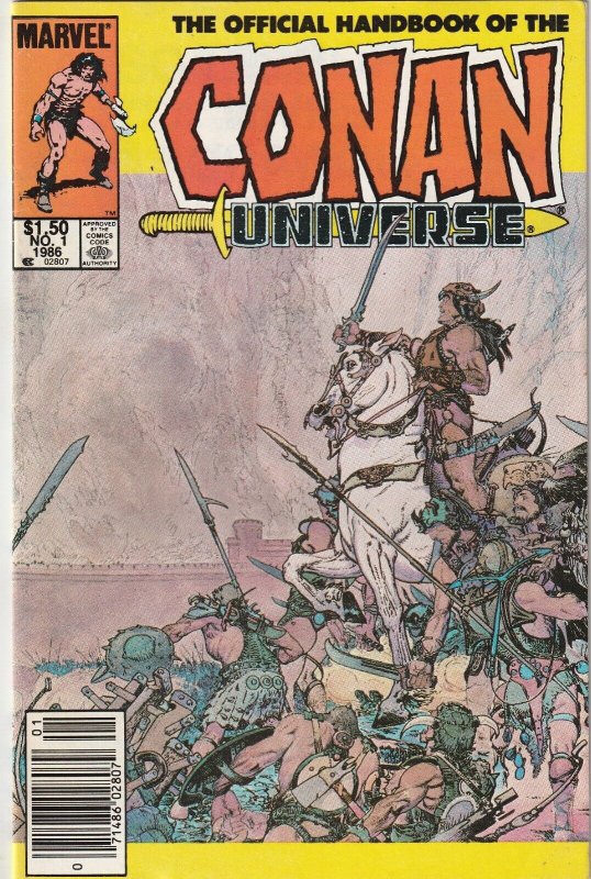 Official Handbook Conan Universe # 1 CPV Newsstand Cover VF/NM Marvel 1986 [P9]
