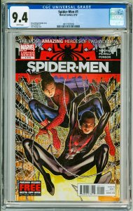 Spider-Men #1 (2012) CGC 9.4! White Pages!