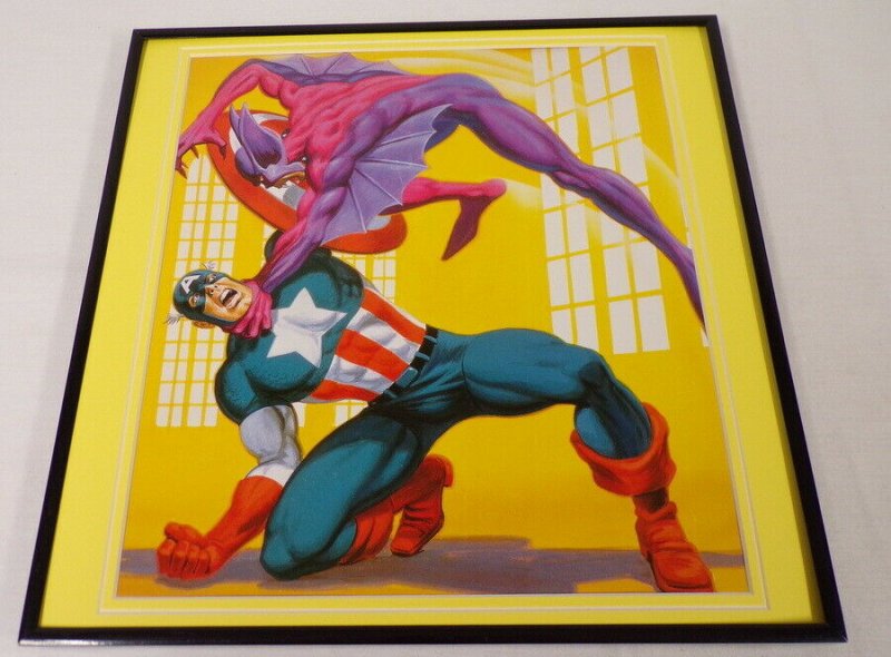 1988 Captain America ORIGINAL Vintage Framed 12x12 Poster Display