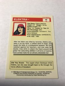 ELECTRA #49 : 1990 Marvel Universe Series 1 card, NM/M high grade, Daredevil