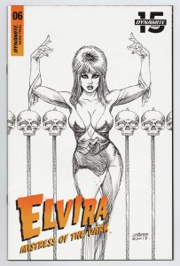 Elvira Mistress Of The Dark #6 Linsner 1:25 B&W Variant (Dynamite, 2019) VF/NM