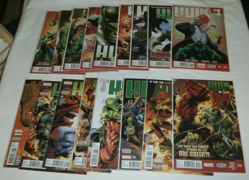 Indestructible Hulk #1,3-5,7-20; Hulk V3 #1-16 + Annuals Waid, comics lot of 37