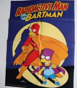 The Simpsons Comic Radioactive Man Meets Bartman Poster Vintage 1990s Cartoon