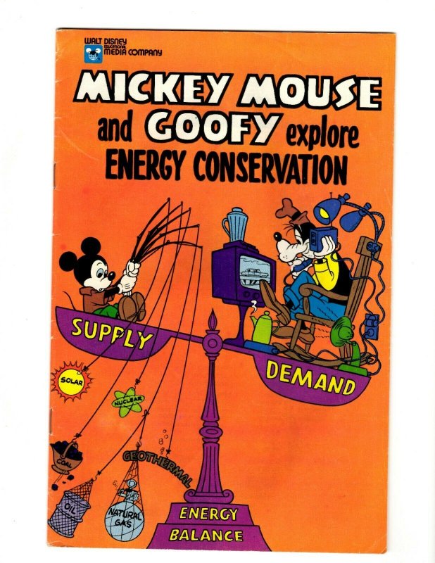 Mickey Mouse and Goofy Explore Energy Conservation VINTAGE 1978 Disney Comics