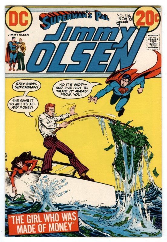 Superman's Pal JIMMY OLSEN #154 Nov 1972 DC Money Madness  VF Big 20¢ Circle