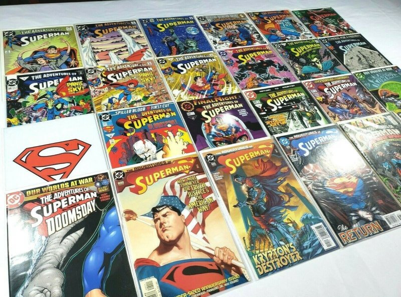 Adventures of Superman 24 issue Mixed Lot DC Comics 1989-2004 w/ Keys & Annuals