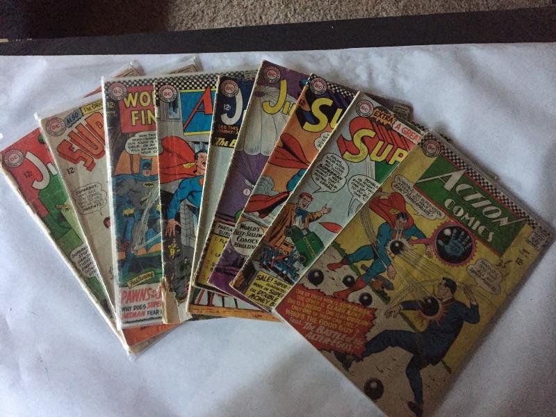 SUPERMAN -ASSORTED TITLES 8 BOOKS / GRADES VARY