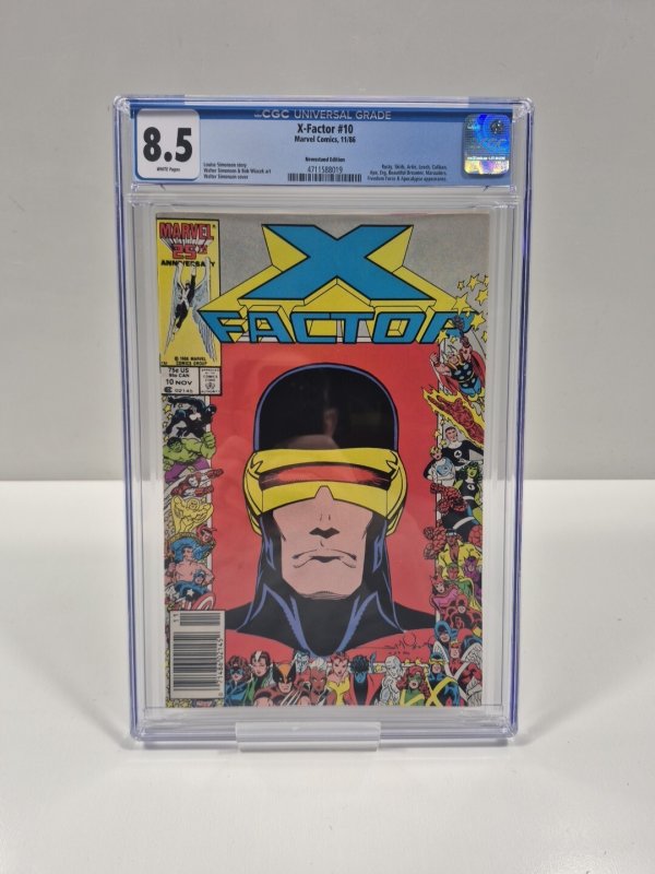 X-FACTOR #10 Newsstand (1986) CGC 8.5 ⭐️25th Anniversary Border⭐️