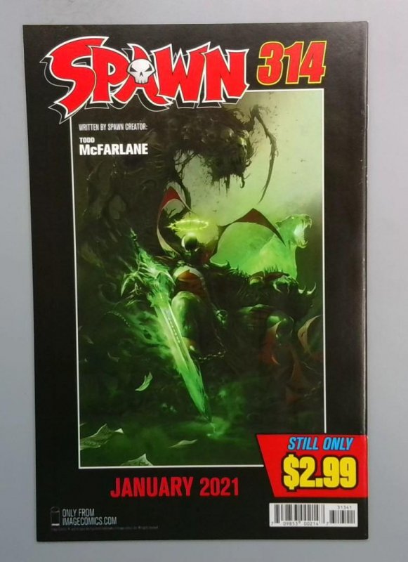 Spawn #314, NM Capullo Sketch Variant Image, January 2021 JR1