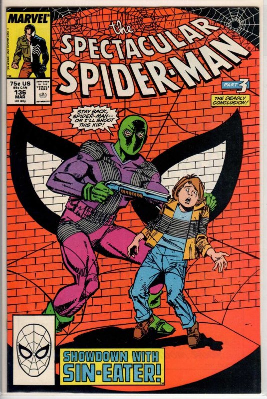 The Spectacular Spider-Man #136 Direct Edition (1988) 8.5 VF+