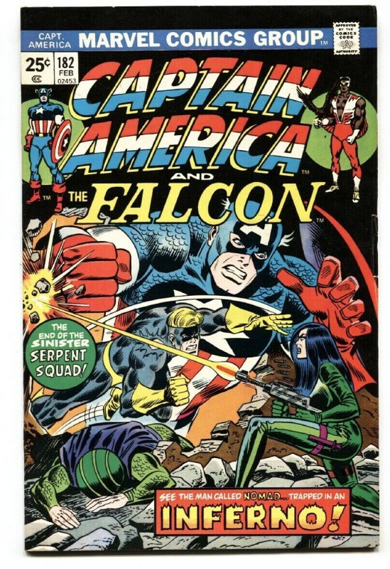 CAPTAIN AMERICA #182 comic book 1975-FALCON-SERPENT SQUAD VF