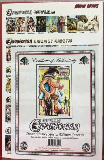 Outlaw cavewoman Devon Massey, special edition cover B