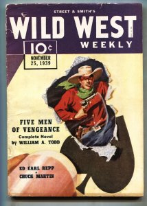 Wild West Weekly Nov 25 1939-Bron Evans comic strip-HIGH GRADE PULP Mag-FN+