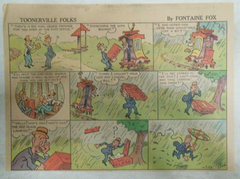 Toonerville Folks by Fontaine Fox from 7/28/1935  Size: 11 x 15 in. Color Page !