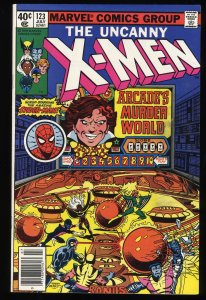 X-Men #123 VF- 7.5 Newsstand Variant Spider-Man Appearance!