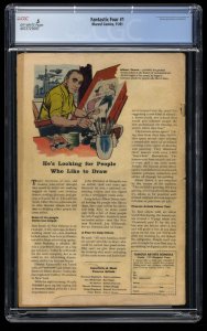 Fantastic Four #1 CGC P 0.5 Off White Bright Colors! Origin and 1st Appearance!