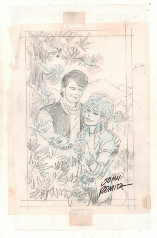 Romance Cover Pencil Layout - B - Signed art by John Romita Sr.