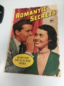 ROMANTIC SECRETS #20 PHOTO COVER 1951 golden age fawcett romance comics