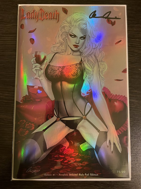 LADY DEATH #1 KILLERS NAUGHTY BELOVED HOLO FOIL EDITION SIGNED LTD 99 NM+