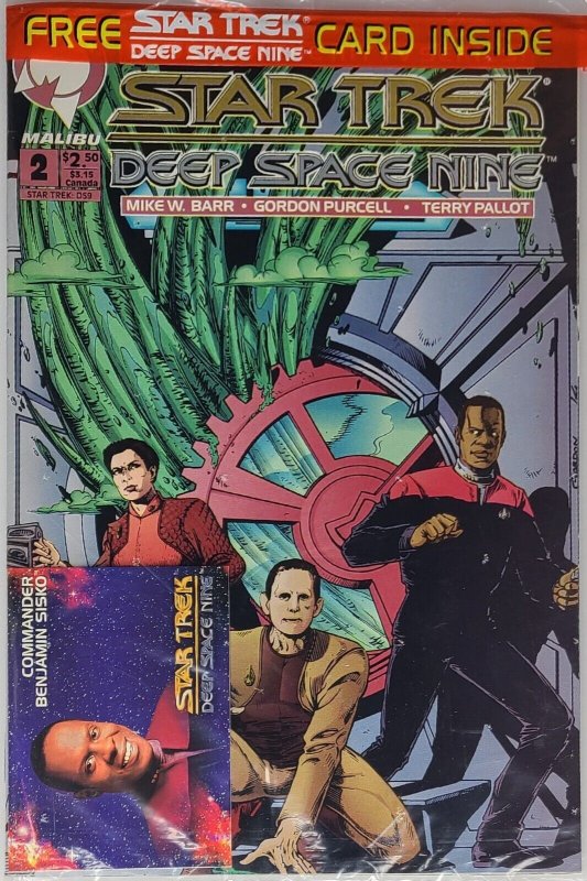 Star Trek Deep Space Nine 2 Malibu Comics 1993 VF to NM Sealed Polybag with Card