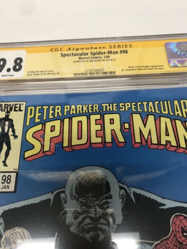 Spectacular Spider-Man (1985) # 98 (CGC 9.8 SS) Signed Al Milgrom * Marvel