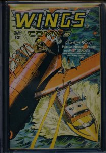 WINGS COMICS #80 - CGC-7.5, OW - Fiction House - Evans