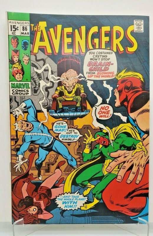 AVENGERS 1971 (MARVEL) #86 Thor, Brain Child  VF/NM